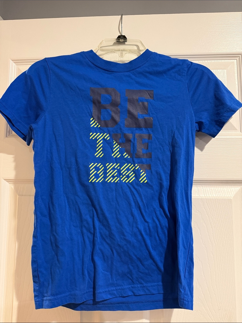 Xersion Royal Blue Graphic Tee with Neon Yellow Accent